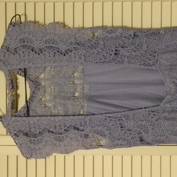 Intimately Free People Daydream Bodycon Blue Lace Backless Dress Size Large - Picture 6 of 14